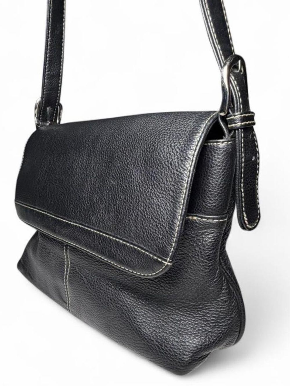 Charter’s Club Black Leather Crossbody Shoulder Bag - Timeless Everyday Style